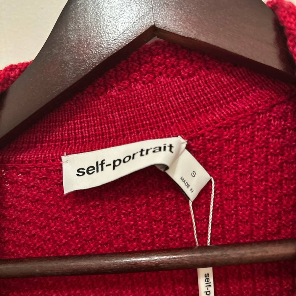 Self-Portrait Red Heart Button Knit Set (Cardigan & Skirt) - NWT - Picture 7 of 8